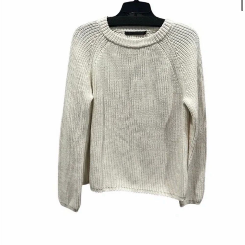 Jenni Kayne Ivory Cotton Fisherman Sweater Size L